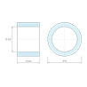 Plan coté 4 mm, Entretoise lisse acier zingué Ø4,5x6mm pour vis M4