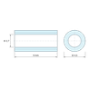 Plan coté 9 mm, Entretoise lisse acier zingué Ø2,7x4,5mm pour vis M2,5