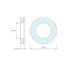 Plan coté 2 mm, Entretoise lisse acier inoxydable Ø8,4x14mm pour vis M8
