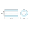 Plan coté 11 mm, Entretoise lisse plastique polyamide PA6.6 renforcé fibre de verre brun Ø3,4x6mm pour vis M3