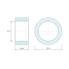 Plan coté 2 mm, Entretoise lisse plastique polyamide PA6 renforcé fibre de verre Ø3x4mm pour vis M3