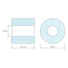Plan coté 11 mm, Entretoise lisse plastique polyamide PA6 renforcé fibre de verre Ø5,2x12mm pour vis M5
