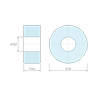 Plan coté 7 mm, Entretoise lisse plastique polyamide PA6 renforcé fibre de verre Ø6,2x16mm pour vis M6