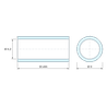 Plan coté 16 mm, Entretoise lisse plastique polyamide PA6 renforcé fibre de verre naturel UL94-HB Ø6,2x8mm pour vis M6