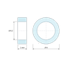 Plan coté 3 mm, Entretoise lisse plastique polyamide PA6 renforcé fibre de verre Ø6,2x9mm pour vis M6