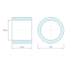 Plan coté 6 mm, Entretoise lisse plastique polyamide PA6 renforcé fibre de verre Ø6,2x8mm pour vis M6