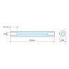 Plan coté 65 mm, Entretoise ronde filetée femelle/femelle plastique polyacétal POM blanc M4 - Ø8 mm