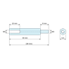 Plan coté 30 mm / 8 mm, Entretoise hexagonale filetée mâle/femelle plastique polyamide PA6.6 noir UL94-HB M3 - 5,5 mm sur plats