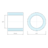Plan coté 6 mm, Entretoise lisse aluminium Ø5x7mm pour vis M5