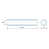 Plan coté 35 mm, Entretoise lisse aluminium Ø5x7mm pour vis M5