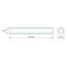 Plan coté 50 mm, Entretoise lisse aluminium Ø5x7mm pour vis M5