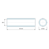 Plan coté 35 mm, Entretoise lisse aluminium Ø8x10mm pour vis M8