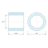 Plan coté 5 mm, Entretoise lisse acier inoxydable Ø4,4x6mm pour vis M4