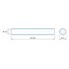 Plan coté 40 mm, Entretoise lisse acier inoxydable Ø4,4x6mm pour vis M4