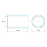 Plan coté 25 mm, Entretoise lisse acier inoxydable Ø13x16mm pour vis M12