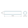 Plan coté 80 mm, Entretoise lisse acier inoxydable Ø13x16mm pour vis M12
