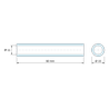 Plan coté 80 mm, Entretoise lisse acier inoxydable Ø11x15mm pour vis M10