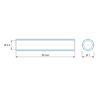 Plan coté 35 mm, Entretoise lisse acier inoxydable Ø5,4x7mm pour vis M5