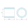 Plan coté 8 mm, Entretoise lisse acier inoxydable Ø6x8mm pour vis M6