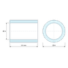 Plan coté 10 mm, Entretoise lisse acier inoxydable Ø6x8mm pour vis M6