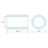 Plan coté 12 mm, Entretoise lisse acier inoxydable Ø6x8mm pour vis M6