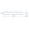 Plan coté 60 mm, Entretoise lisse acier inoxydable Ø6x8mm pour vis M6