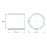 Plan coté 10 mm, Entretoise lisse acier inoxydable Ø8,4x10mm pour vis M8