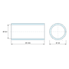 Plan coté 20 mm, Entretoise lisse acier inoxydable Ø8,4x10mm pour vis M8