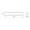 Plan coté 60 mm, Entretoise lisse acier inoxydable Ø8,4x10mm pour vis M8