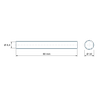 Plan coté 80 mm, Entretoise lisse acier inoxydable Ø8,4x10mm pour vis M8