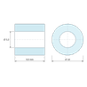 Plan coté 9,5 mm, Entretoise lisse plastique polyamide PA6 renforcé fibre de verre Ø5,2x10mm pour vis M5