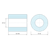 Plan coté 11 mm, Entretoise lisse plastique polyamide PA6 renforcé fibre de verre Ø5,2x10mm pour vis M5