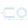 Plan coté 11 mm, Entretoise lisse plastique polyamide PA6 renforcé fibre de verre noir Ø8,2x12mm pour vis M8