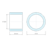 Plan coté 11 mm, Entretoise lisse plastique polyamide PA6 renforcé fibre de verre Ø12,5x16mm pour vis M12