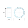 Plan coté 3 mm, Entretoise lisse acier inoxydable Ø6,4x8mm pour vis M6
