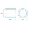 Plan coté 10 mm, Entretoise lisse acier inoxydable Ø6,6x9mm pour vis M6