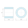 Plan coté 8 mm, Entretoise lisse acier inoxydable Ø7x10mm pour vis M6