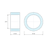 Plan coté 6 mm, Entretoise lisse acier inoxydable Ø9x12mm pour vis M8