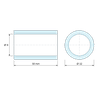 Plan coté 18 mm, Entretoise lisse acier inoxydable Ø9x12mm pour vis M8