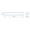 Plan coté 80 mm, Entretoise lisse acier inoxydable Ø9x12mm pour vis M8