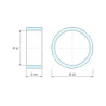 Plan coté 5 mm, Entretoise lisse acier inoxydable Ø11x13mm pour vis M10