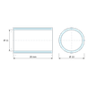 Plan coté 20 mm, Entretoise lisse acier inoxydable Ø11x13mm pour vis M10