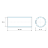 Plan coté 30 mm, Entretoise lisse acier inoxydable Ø11x13mm pour vis M10