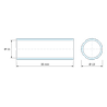 Plan coté 35 mm, Entretoise lisse acier inoxydable Ø11x13mm pour vis M10