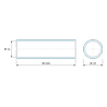 Plan coté 40 mm, Entretoise lisse acier inoxydable Ø11x13mm pour vis M10