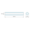 Plan coté 50 mm, Entretoise lisse laiton nickelé Ø4,3x8mm pour vis M4