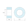 Plan coté 5 mm, Entretoise lisse laiton nickelé Ø6,4x11mm pour vis M6