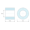 Plan coté 9 mm, Entretoise lisse laiton nickelé Ø6,4x11mm pour vis M6