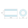 Plan coté 19 mm, Entretoise lisse laiton nickelé Ø6,4x11mm pour vis M6