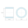 Plan coté 10 mm, Entretoise lisse laiton nickelé Ø10,2x13mm pour vis M10